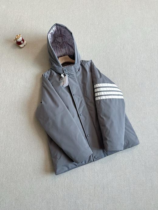 四杠荷包彩条80鹅绒羽绒男女同款加厚连帽羽绒服 商品图4