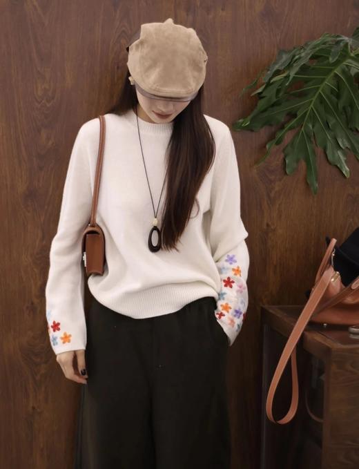 2色可选~【“小花海”重磅纯手工钩花100%羊毛针织衫🐑】松软垂顺，保暖不压身~无标发货WD 商品图9