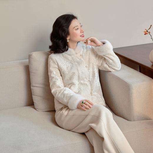 西子/重工拼接毛边锦绒亮片绣外套/WTHY041 商品图4