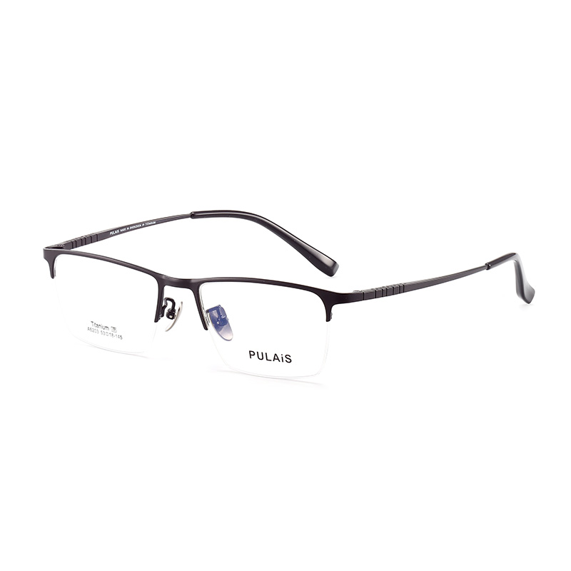 普莱斯光学镜框A6203 经典半框 半钛材质 舒适鼻托 稳固桩头 商务休闲 三色可选