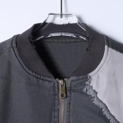 F6152SDSA秋冬新款痞帅男装美式街头潮牌撞色拼接毛边棒球领夹克外套 商品图2