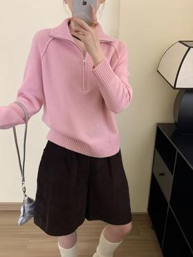 DJ貉羊绒版拉链针织毛衣5808