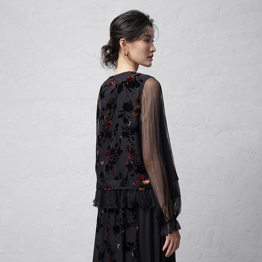 【林栖设计小店】真丝衫植绒提花设计感新中式宽松2026早春新款开衫上衣女1961124 商品图6