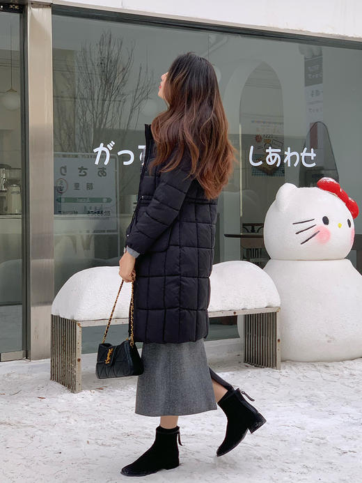 【百图lulu定制】【预售7天发】【爱尔兰棉服】格子拼接  收腰 连帽可拆  显瘦棉服 商品图6