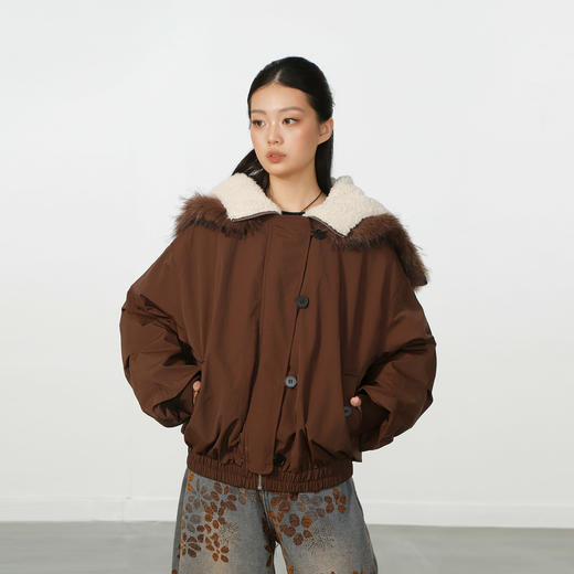 荒诞大毛领派克羽绒服-纪念日百货门店同款168143777 商品图1