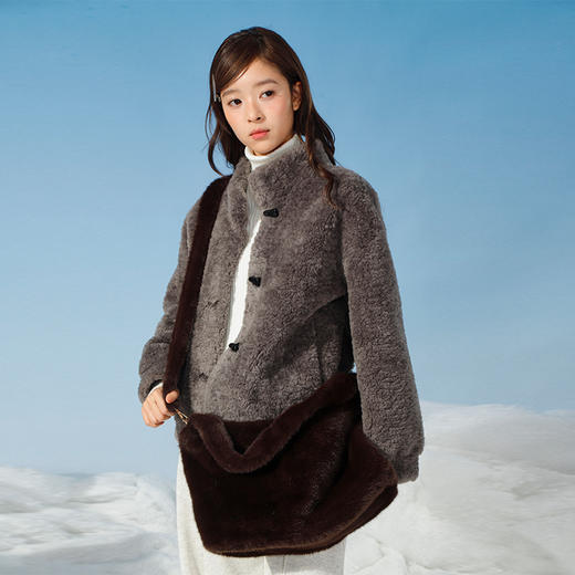 简约斜跨韩系毛绒单肩包-纪念日百货门店同款167293845 商品图4