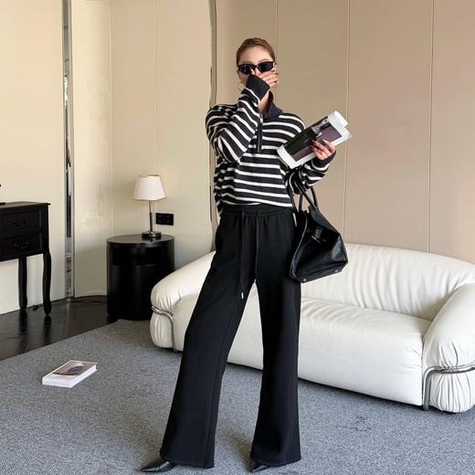 【Beau Muse】时尚潮流休闲百搭山羊绒蚕丝微喇休闲裤XXK 商品图7