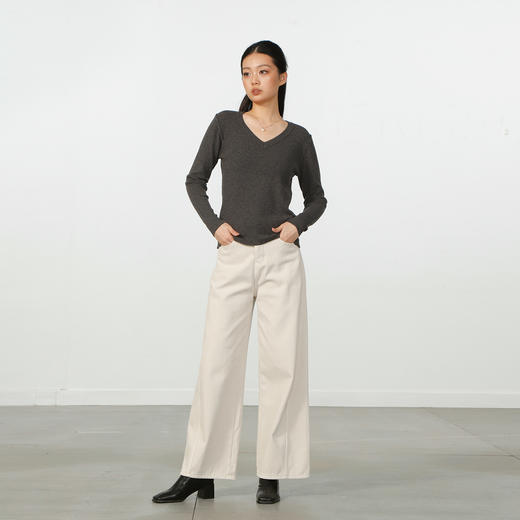 纯色百搭极简V领针织毛衣-纪念日百货门店同款167947271 商品图3