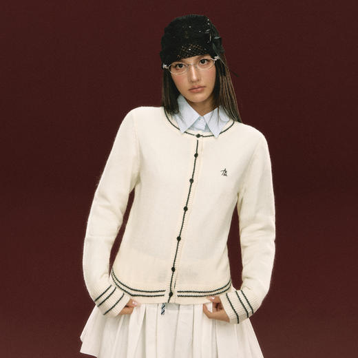 Ariseism 美式复古设计感针织开衫毛衣女秋冬新款修身上衣 商品图1