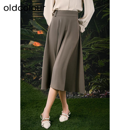 oldcolour欧珂春秋季纯色简约休闲通勤日常长裙女Q15061422 商品图3