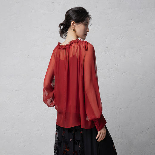 【林栖设计小店】【手工钉珠】桑蚕丝衬衫两件套2026早春新款花仙子真丝衫1961079 商品图7