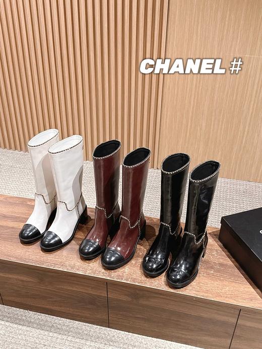 香奈儿 秋冬季 经典链条衍边 高筒靴 (DBG) 商品图2