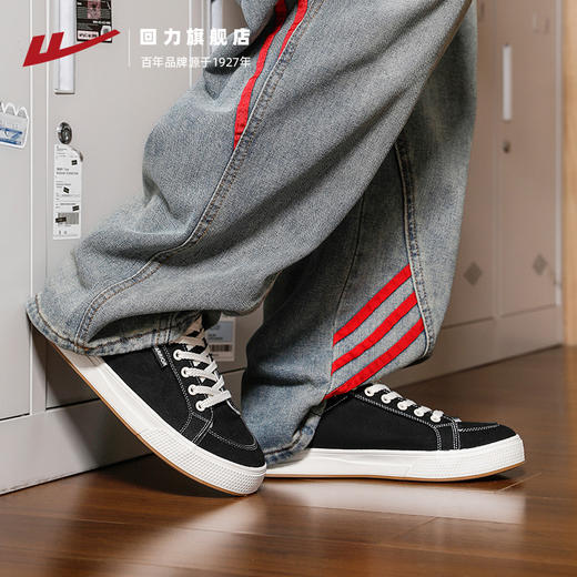 回力男鞋帆布鞋男款2025冬季新款厚底男士加绒保暖棉鞋休闲板鞋男 商品图2
