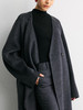 YANYI CHANG｜92860401 可脱卸围巾极简羊毛羊绒长大衣 [ 烟墨花灰 ] 商品缩略图7