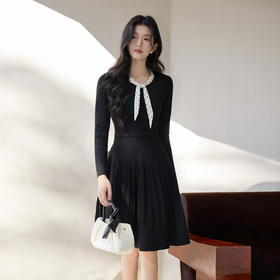 奢姿2025秋季新款大码胖妹妹飘带针织毛衣连衣裙长袖气质裙子9653891039