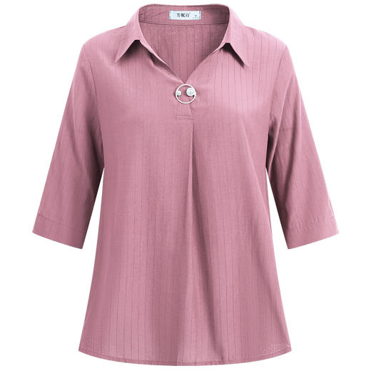 女士中袖雪纺衬衫2025年新款时尚女装夏季短袖七分袖上衣洋气小衫 商品图4