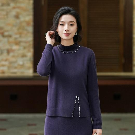 西子/【玉瑶】美利奴羊毛混纺手工钉珠针织马甲/MSTJ0723 商品图0