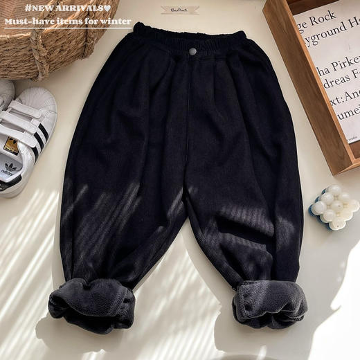【保暖服饰 |吾家冬季山系儿童哈伦裤合集 】可穿至170码，立体裁剪，厚实锁暖，螺纹松紧脚口，舒适防风，加棉加厚款，暖软舒适内里亲肤，整体抗皱耐磨，简约百搭，男孩女孩都适合~ 商品图4