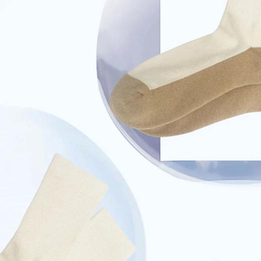 【素道】有机棉健足袜 拼色毛圈袜 袜口较松 组合针织工艺 素道敦煌天然有机彩棉织造 舒适安全健康 [漳州仓] 商品图3