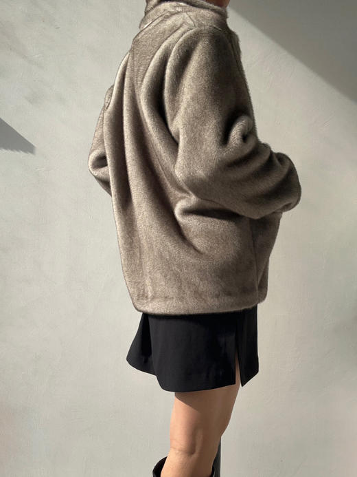 Running Closet｜短毛西装立领外套 [ 灰 仿皮草 ] 【LCM】 商品图1