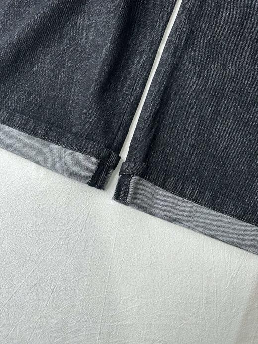 贝壳三 慵懒感高腰棉质阔腿裤弹力休闲翻边女士牛仔裤C120521 商品图11