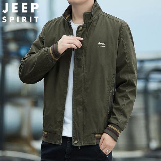 JEEP SPIRIT男纯棉加绒棉衣秋冬季休闲防风立领夹克上衣服JC7293 商品图1
