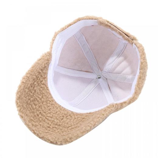 秋冬季保暖鸭舌帽羊羔绒棒球帽成人款六片帽子ZY1032 商品图4