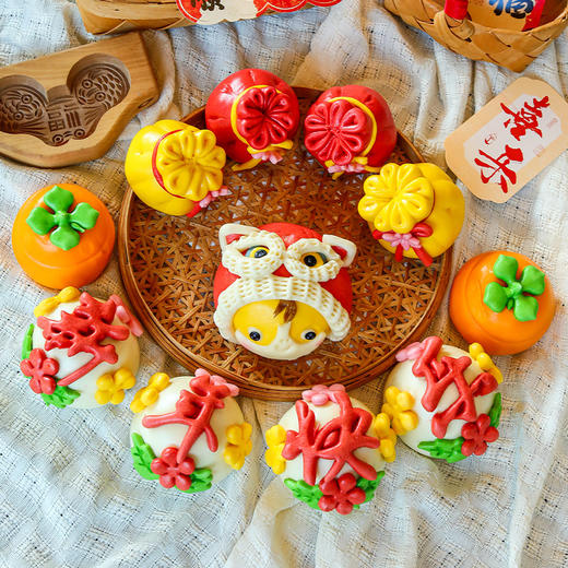 【下单后48小时发货】山东 胶东花饽饽 新年礼盒A（新年快乐）/B（年年有余）/C（马上有福）三款 商品图0