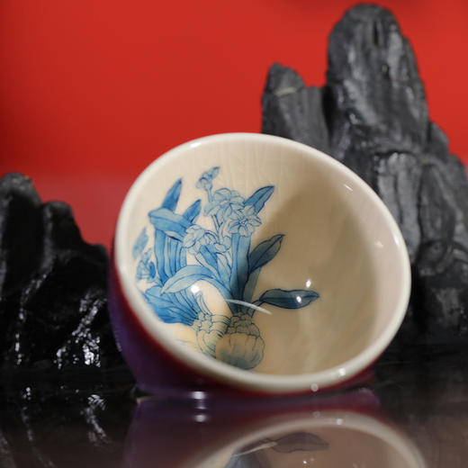 问鼎钧瓷梦鼎鹅黄青花精工款韶秀杯(凌渡仙) 商品图3