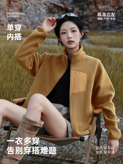 【特价79元】男女新款户外运动立领保暖休闲百搭开衫抓绒上衣 摇粒绒外套秋冬季 商品图0