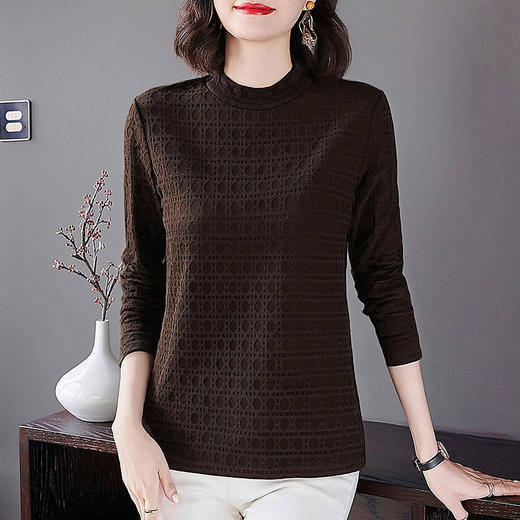 抓绒磨毛女士打底衫2026新款爆款保暖半高领上衣时尚洋气内搭t恤 商品图0