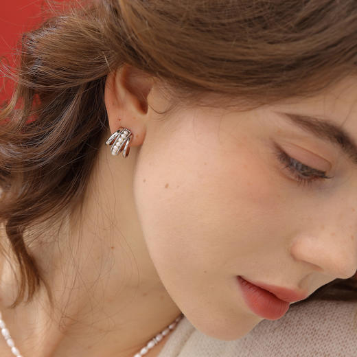 ARSIS｜流光系列 珠光月影多圈耳环 商品图5