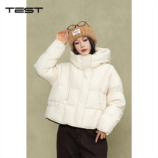 冬上新时尚保暖撞色连帽短款羽绒服2254036 商品图2