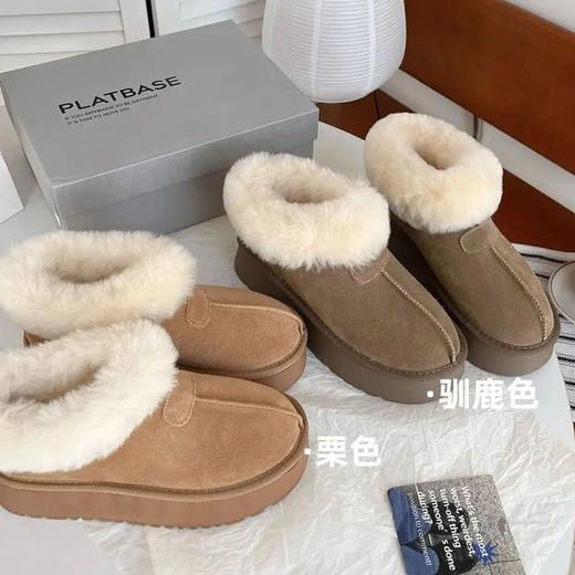PLAT BASE ·真皮羊毛雪地靴｜明星同款！真皮+羊毛，保暖又时髦，厚底秒拉腿长！ 商品图2