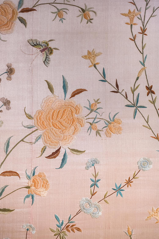 独角鹿西洋古董1920年代中国出品「锦上添花」传统东方花鸟主题大型粤绣挂屏 商品图6