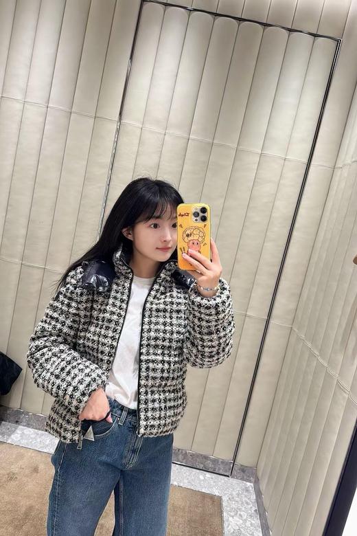 蒙口 25秋冬新款 粗花呢格纹羽绒外套(TM) 商品图4