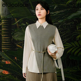 oldcolour欧珂春秋季日常通勤长袖衬衫女（两件套）Q11011079