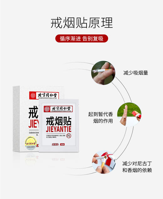 北京同仁堂戒烟贴8贴/盒 男女士植物科学戒烟器男士戒烟神器贴片 商品图4