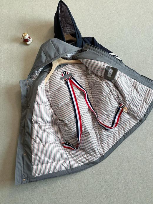 四杠荷包彩条80鹅绒羽绒男女同款加厚连帽羽绒服 商品图5