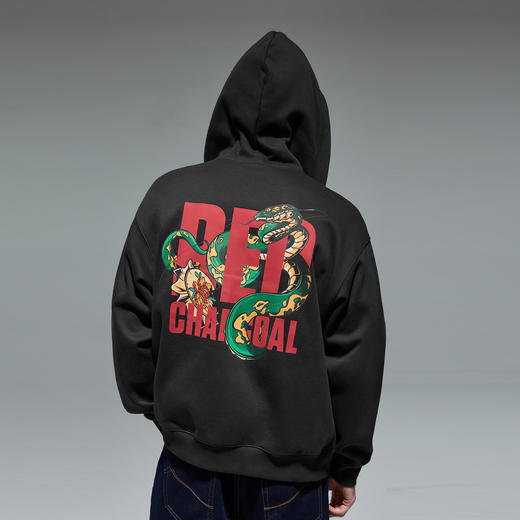 REDCHARCOAL 红炭白色老鼠印花开衫连帽卫衣男秋新款潮牌男士外套 商品图9