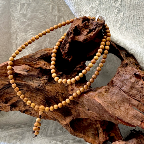 【洪佳老师同款，微商城双12专属】印度檀香木手作-白檀手串0.6cm*108颗 含品牌福袋 预计12月22日到货