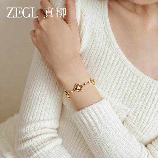 ZEGL四叶花手链女轻奢小众精致虎眼石手串时尚手饰品新款送闺蜜礼 商品图3
