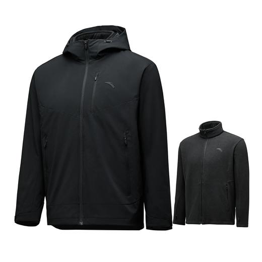 安踏春秋款三合一冲锋衣防风防泼水男女同款保暖加绒连帽运动外套452440208 商品图1