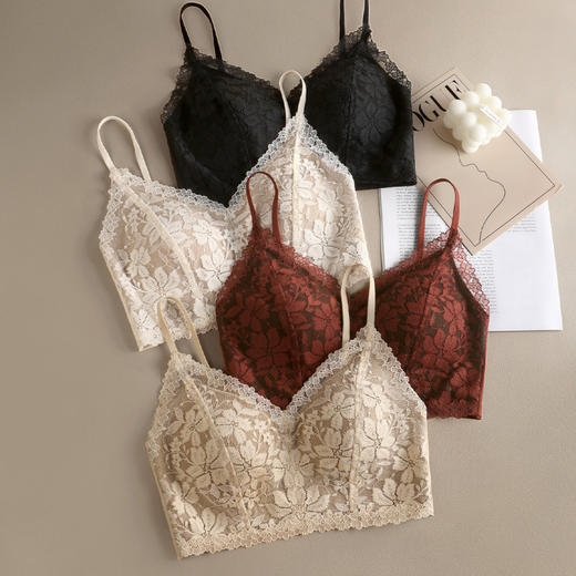 花蕾卿卿 舒适文胸(VIP)【法式浪漫】小胸聚拢细肩带性感内搭背心式文胸 商品图9