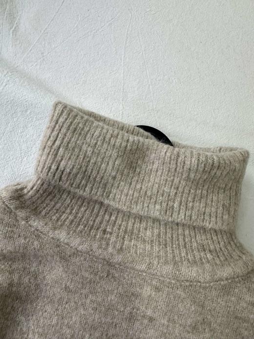 贝壳三 儿童高领翻边纯色毛衣简约百搭厚实柔软针织衫C120526 商品图1