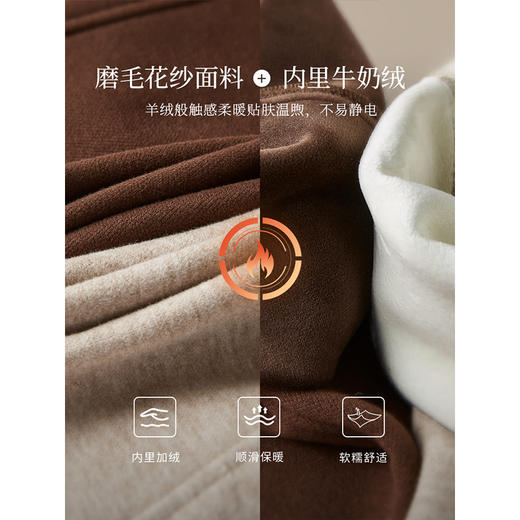 【年终特卖】熙世界窄版阔腿裤冬季加绒裤2025新款垂感面膜裤加厚休闲直筒裤 商品图3