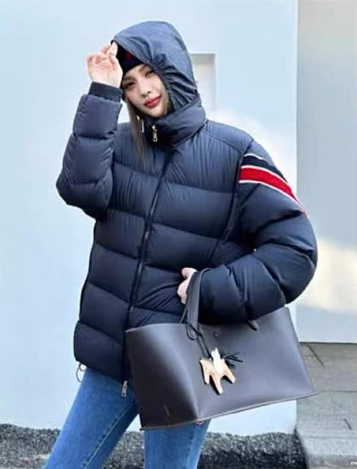蒙口 25秋冬新款 三色织带立领羽绒服(TM) 商品图1