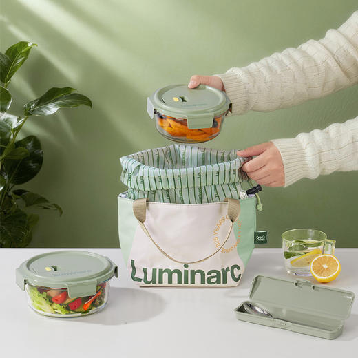 LC-CJJ1146 柏格高硼硅圆形玻璃保鲜盒餐具组4件套装 商品图5