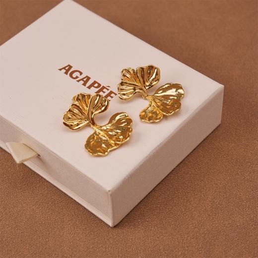 北京仓｜Agapee-KYTHERA-金色 两片花瓣 耳环［法国设计师］ 商品图6