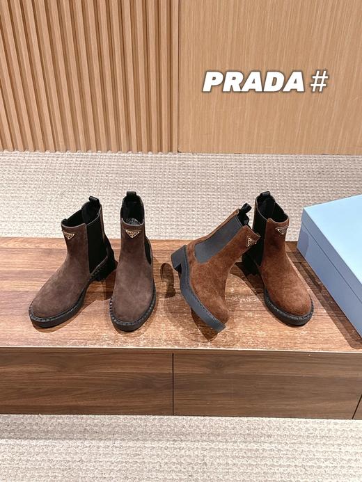 普拉达 经典款三角标烟管靴 切尔西裸靴 (DBG) 商品图0